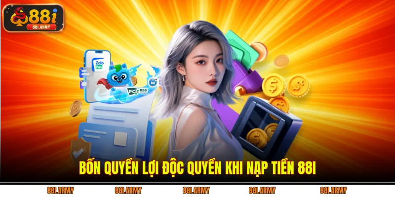 Bốn quyền lợi độc quyền khi nạp tiền 88i